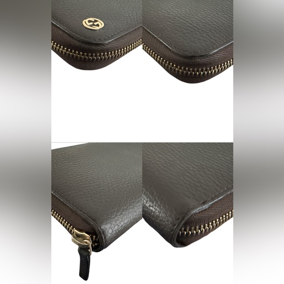 Gucci Brown Pebbled Leather Interlocking G Zip Around Wallet 449347 - Picture 6 of 7